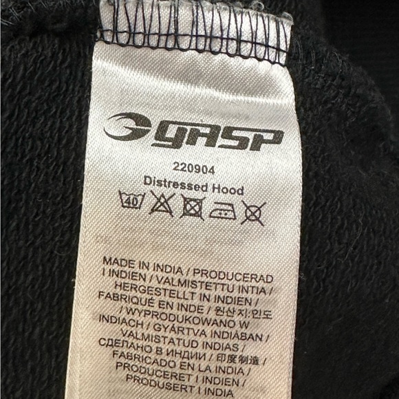 GASP Distressed Hoodie Size L - Picture 4 of 5